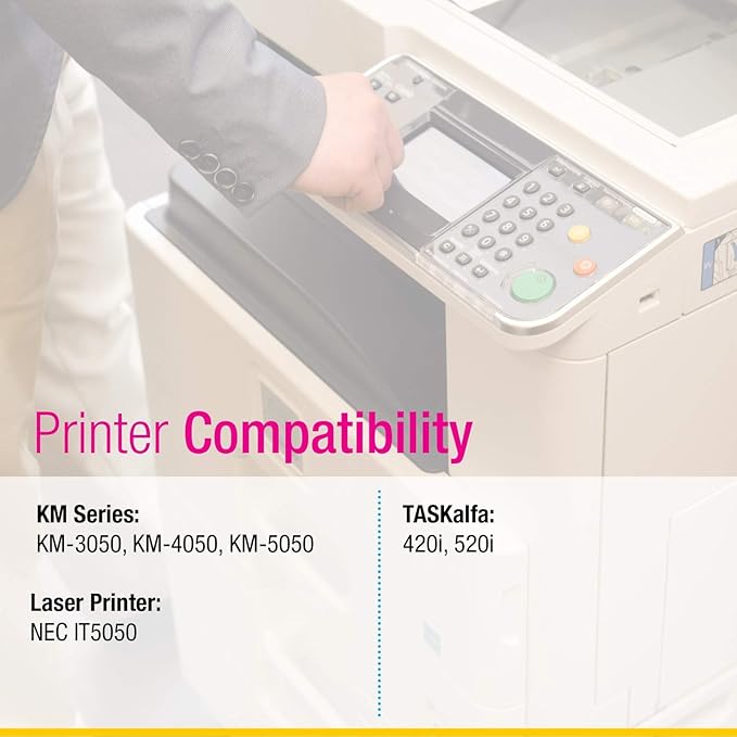 CS Replacement Toner Cartridge Compatible with Kyocera Mita TK-717 TK717 Black KM Series KM-3050 KM-4050 KM-5050 Laser Printer NEC IT5050 TASKalfa 420i 520i Toner Cartridge 2 Pack