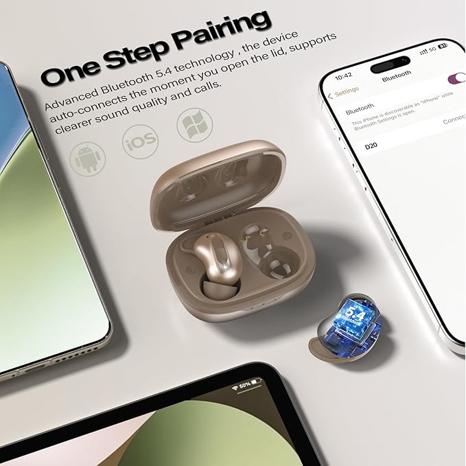 Sleep Earbuds, Mini ANC Wireless Earbuds Bluetooth 5.4 Headphones Deep Bass Stereo, 48H Playtime Ear Buds, 4 ENC Noise Cancelling Mic, In Ear IP7 Waterproof Earphones for Side Sleepers,Touch Control