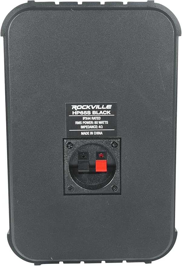 Rockville HP65S Black 6.5" 500W Indoor/Outdoor Speakers, Swivel Bracket, Waterproof, Rustproof Grill, for Home Theater and Patio
