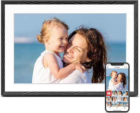 Digital Picture Frame, 10.1'' Frameo Digital Frame Wifi, 1280*800 HD Touch Screen, 32GB Memory, Wall Mountable Digital Photo Frame, Auto-Rotate, Share Instantly, Wedding, Birthday Gifts for Women, Mom