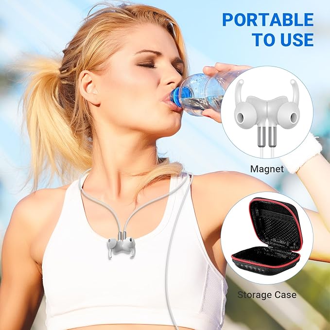 Earbuds Wired 3.5mm Headphones for School PC, Noise Cancelling Ear Buds Wired with Microphone Case Magnet Wire Plug in Earphones for HP/Surface/Acer Computer Laptop Chromebook Corded Headphone, White