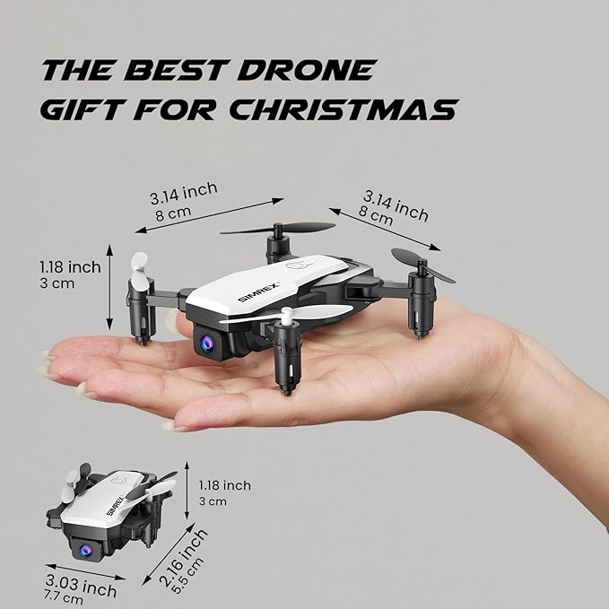 X300C Mini Drone with Camera 720P HD FPV, RC Quadcopter Foldable Drone With Altitude Hold, 3D Flip, Headless Mode, Gravity Control and 2 Batteries, Gifts for Kids, Adults, Beginner (White)