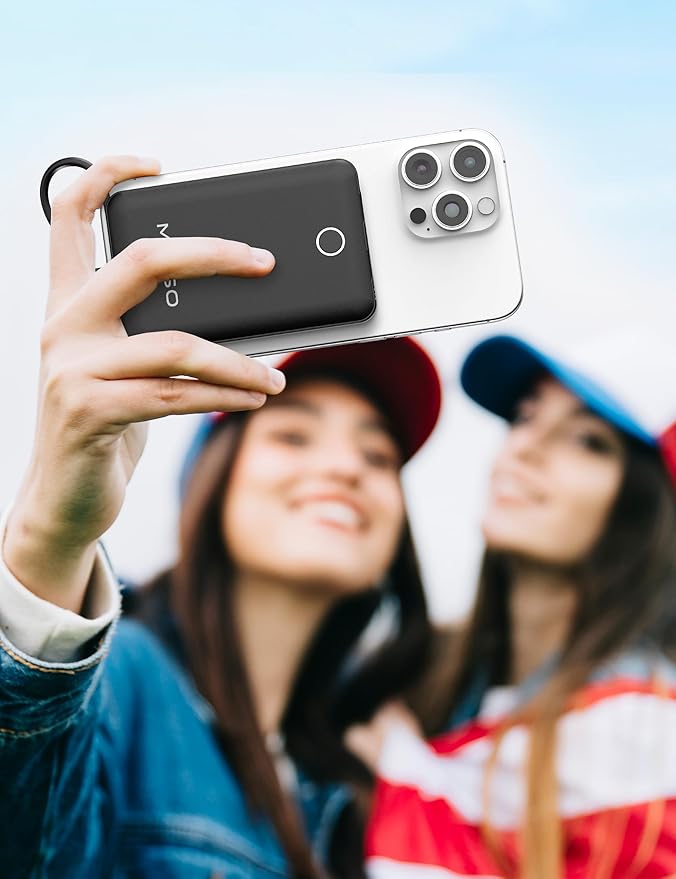 10000mAh Compatible with iPhone 15/16/17 (Only) Slim Portable Charger with Built in Cable, Power Bank Travel Charger External Battery Pack for Phone, 3 Output USB Type C Cord Clutch Charger, Black