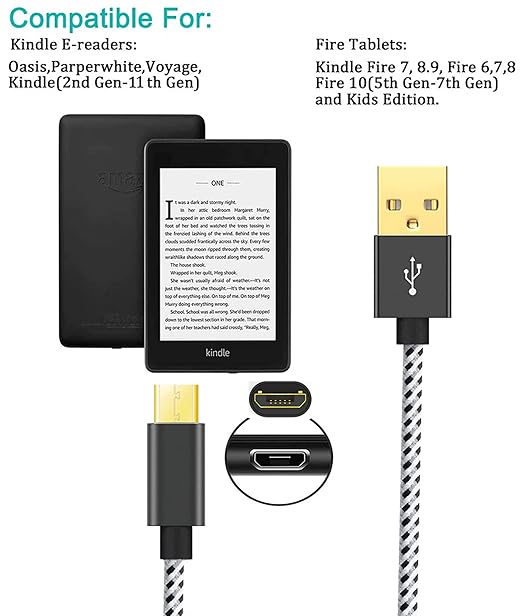 USB Cable for Fire Stick, Micro USB Power Cable for Amazon Fire Stick, Power up Your Fire Stick from Your TV's USB Port, Chromecast, Roku Stick, TiVo Stream 4K, 2 Pack