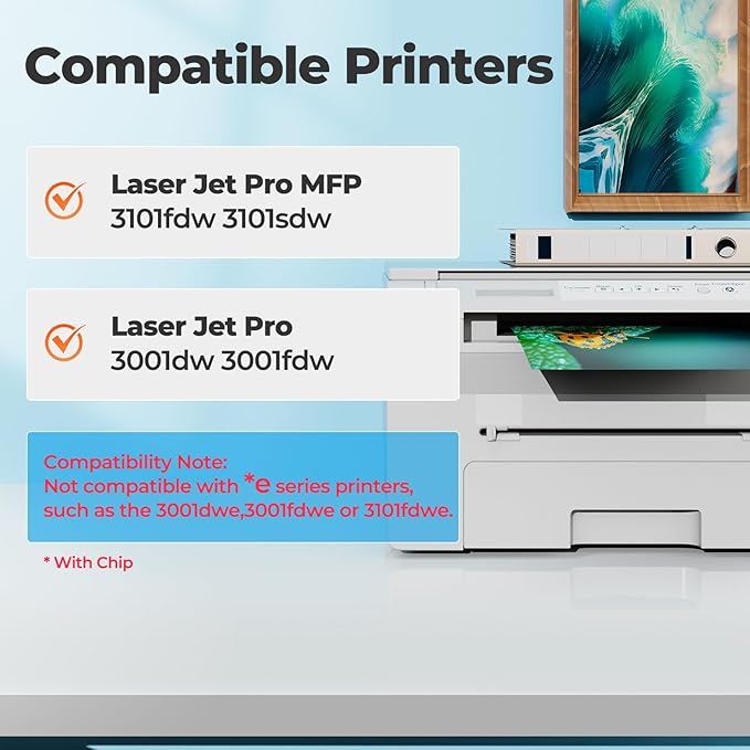 138X Black Toner Cartridge MFP 3101fdw 3001dw High Yield Compatible for HP 138X Black Laser Jet Toner Cartridge with Chip for Laser Jet Pro MFP 3101fdw 3001dw MFP 3101sdw 3001fdw Printer W1380X HP138A