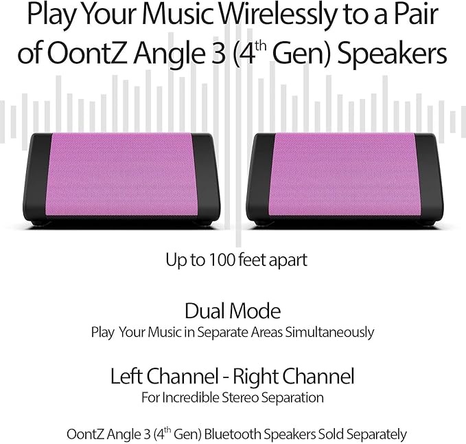 Oontz Upgraded Angle 3 Portable Bluetooth Speaker 5.0-10W Sound, 14-Hr Battery, 100ft Wireless Range, IPX5 Water-Resistant, Budget-Friendly Small Speaker for Travel, Party, Outdoor or Home (Pink)