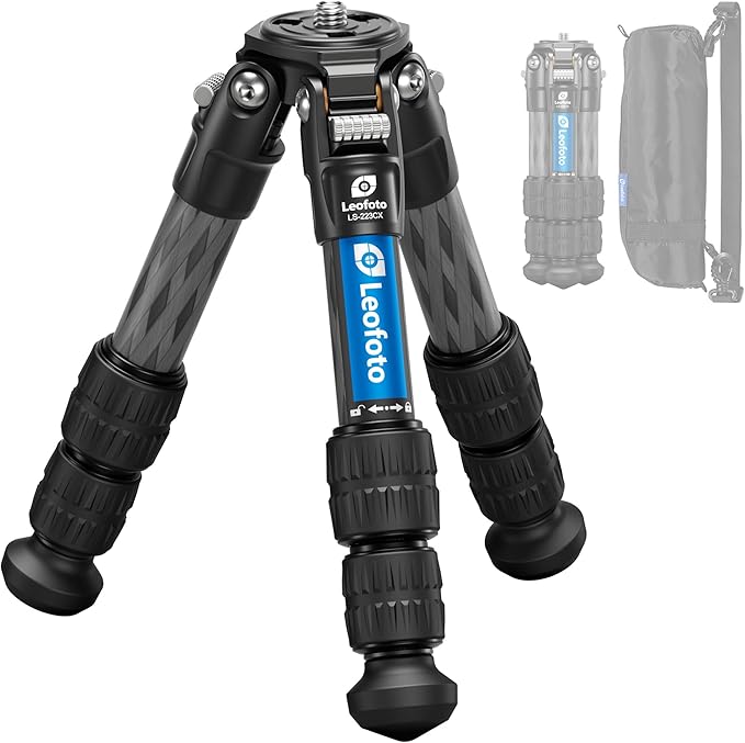 Travel Camera Carbon Fiber Mini Table Tripod, 14.5" Lightweight Desktop Tripod for DSLR Camera Video Camcorder Webcam, Max Load 22lb（LS-223CX）