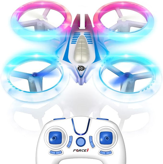 Force1 UFO 4000 Mini Drone for Kids - LED Remote Control Drone, Small RC Quadcopter for Beginners, 2.4GHz Remote Control, 360 Flips, 2 Speed UFO Flying Toy for Kids, 2 RC Toy Batteries
