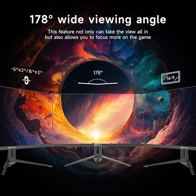 24 inch Gaming Monitor 240Hz, FHD 1080p, VA Panel, 2ms Response Time, Adaptive sync, PC Computer Monitor, 3-Sided Frameless, Ultra Slim, 99% sRGB, Bluelight Filter, HDMI & DP Ports,Black