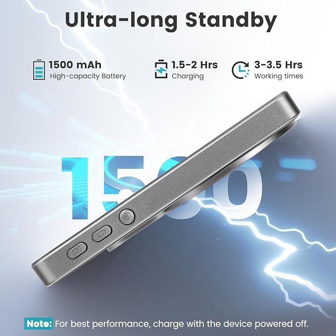 AFFLAT Magnetic Phone Vlog Selfie Monitor Screen with Photo Function and External Speaker, Back Camera Selfie Monitor with Bluetooth Remote Control, Compatible with iPhone and Android Systems