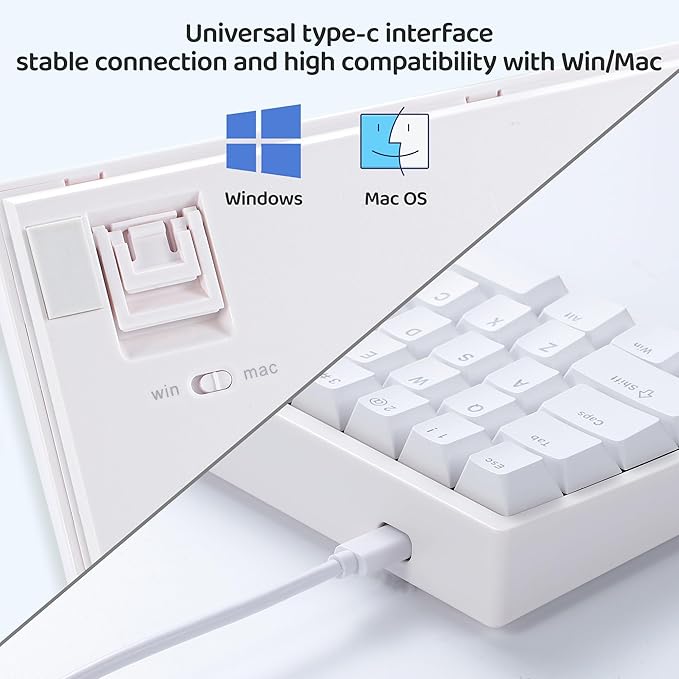 BOYI 66Pro Rapid Trigger Magnetic Switch 65% Mechanical Keyboard,Hall Effect Gasket-Mounted RGB HotSwap Hyper-Fast Adjustable Actuation Wired Compact Gaming Keyboard with Knob(White)