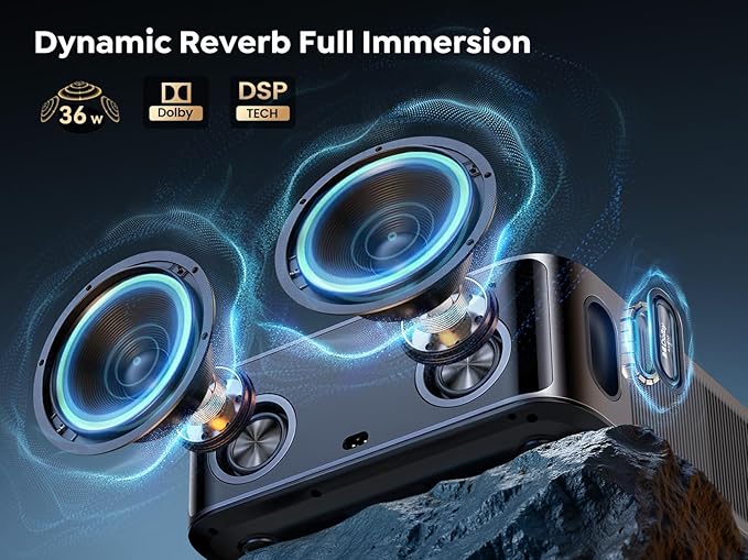 [1500 ANSI/Netflix-Licensed/36W Dolby Audio] Smart-Projector with WiFi 6 and 2-Way Bluetooth, Auto Focus & Keystone, TOPTRO X9 4K Supported Outdoor Movie Projector, Gray