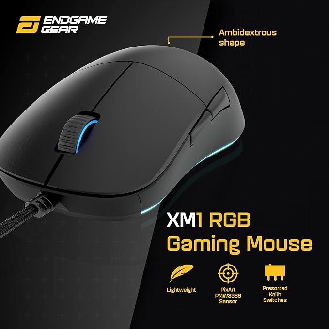 ENDGAME GEAR XM1 RGB Gaming Mouse, Programmable Mouse with 6 Buttons and 16,000 DPI, Black