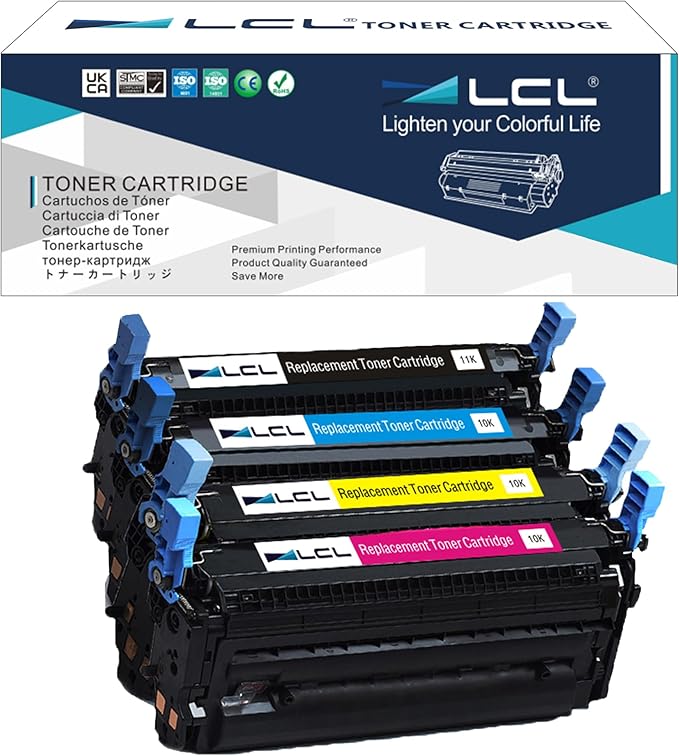 LCL Remanufactured Toner Cartridge Replacement for HP 643A Q5950A Q5951A Q5952A Q5953A for HP Color Laserjet 4700 4700n 4700dn 4700dtn 4700PH+ 4710 Printer ( 4-Pack Bk Cyan Magenta Yellow)