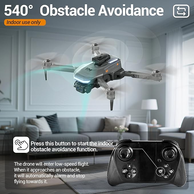 Drone with 2K Camera for Adults, RC Quadcopter with Obstacle Avoidance, 40 Minute Flight, Altitude Hold, One-Key Takeoff/Landing, 3 Speed Modes, Headless Mode, Best Gifts for Beginners, Teen Boys & Girls