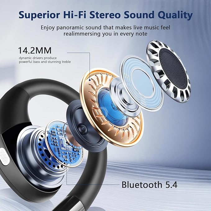 AI Translation Earbuds Real Time, 3-in-1 Translator Earbuds 164 Languages & Accents, Audifonos Traductores Inglés Español,Open Ear Wireless Headphones with Charging Case fit iOS & Android，Black