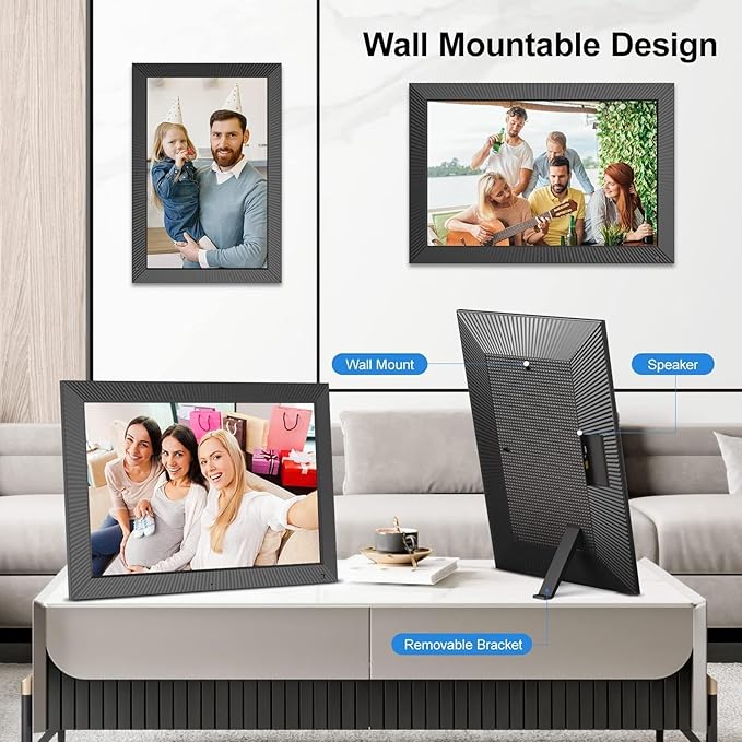 Large Digital Photo-Frame 19" Digital-Picture-Frame - 32GB Dual-WiFi Digital Frame, FHD Touch Screen, Motion Sensor, Wall Mountable, Share Photos Videos via App or Email, Free Cloud, Gift for Mom