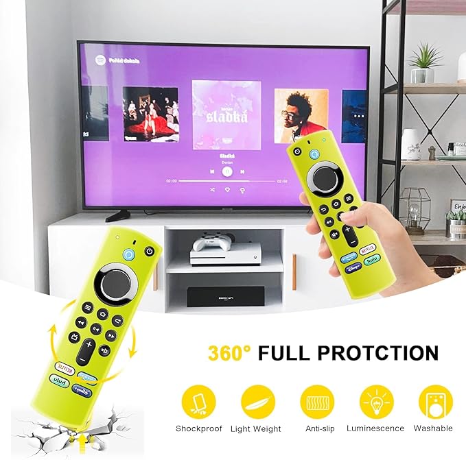 [3-Pack] Climberer Firestick Remote Cover Compatible fireStick Remote Easier to find, Compatible with Firestick 4k HD | FireCube | FireStick HD Remote (Fluorescent Green/Yellow/Pink)
