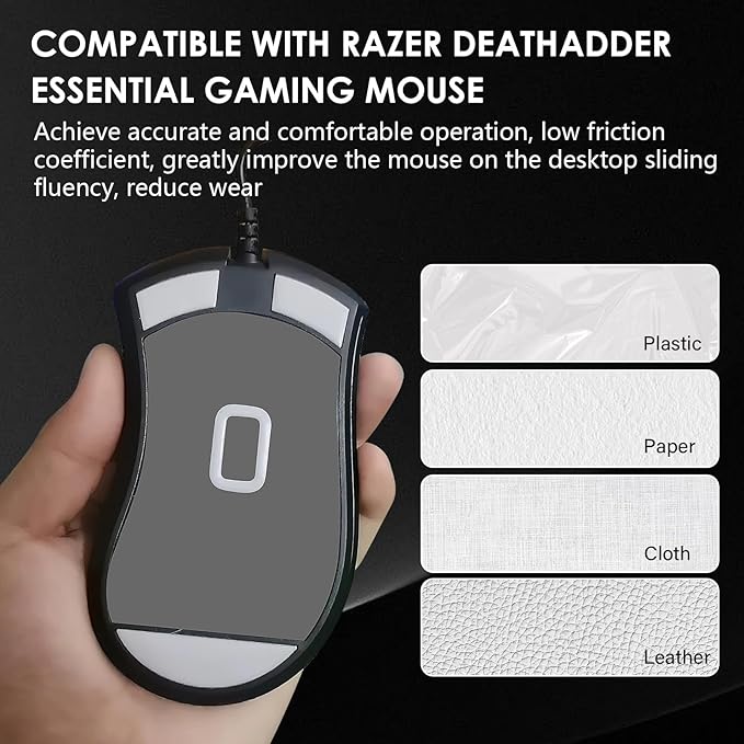 2 Pack Essential Wired Gaming Mouse Feet Sliding Stickers, Mice Glass Skates Pad, Replacement Glide Stickers for Smooth Control and Precision on Any Gaming Surface (Glide Mice Skates, PTFE)