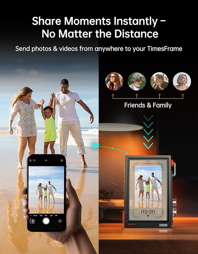 Divoom Times Frame-10.1" Digital Picture Frame Transparent IPS Smart Linux OS with RGBLED Rotary Knob WiFi 64GB 400+Clock Faces Widget 50+API Feeds Gift Mode Pixel Art Community Personalized Display