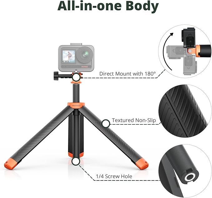 AKASO Floating Selfie Stick Tripod for Gopro Hero 13/12/11/10/ 9/Max/DJI Osmo Action EK7000/Brave 4/Brave 7 LE/Brave 7 Action Camera Handle Mount Accessories