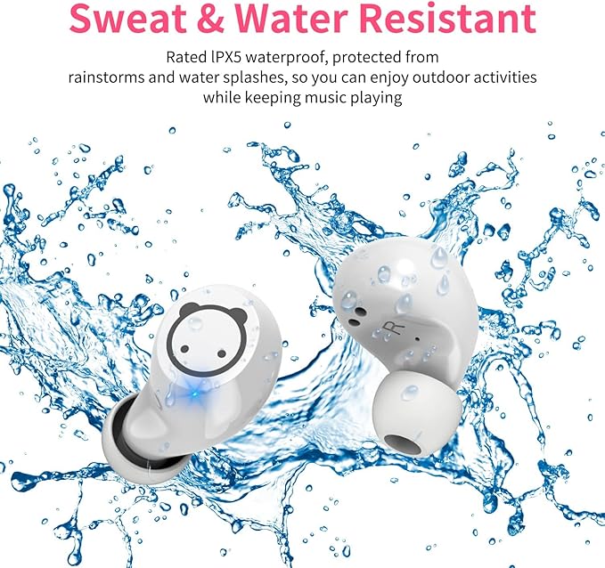 Wireless Earbuds,Kids Wireless Ear Bud with Cute Charging Case, Waterproof Stereo Smallest Wireless Earphone with Microphone for Workout Sport, Headphones for Kids and Adult