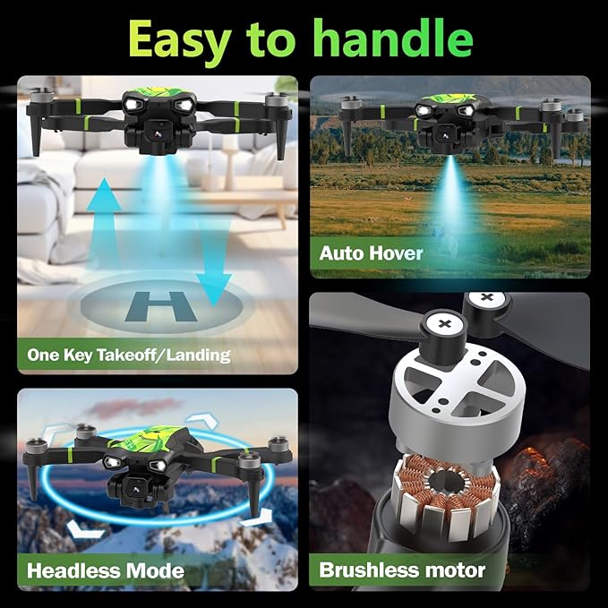M18 Brushless Motor Drone with 4K Camera Mini RC Quadcopter for Adults Dual Cameras Optical Flow Positioning