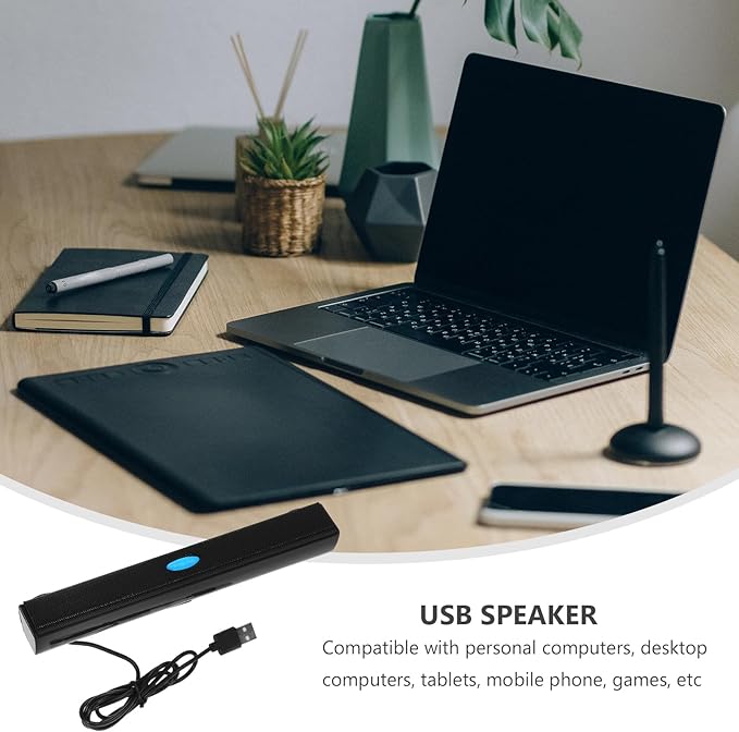 Sound Bars for TV, USB 2.0 Portable Soundbar - Small Surround Soundbar Speakers for PC/Gaming/Projectors, 7.9x1.1 Inch