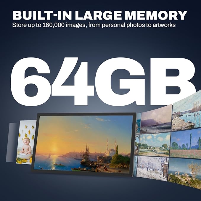 32 inch Large Digital Picture Frame, 1920x1080 FHD Matte Display, WiFi Digital Photo Frame with Remote, 64GB Storage, Auto-Rotate, Share Photo/Video via Apps/Email, USB/Mirco SD, Black