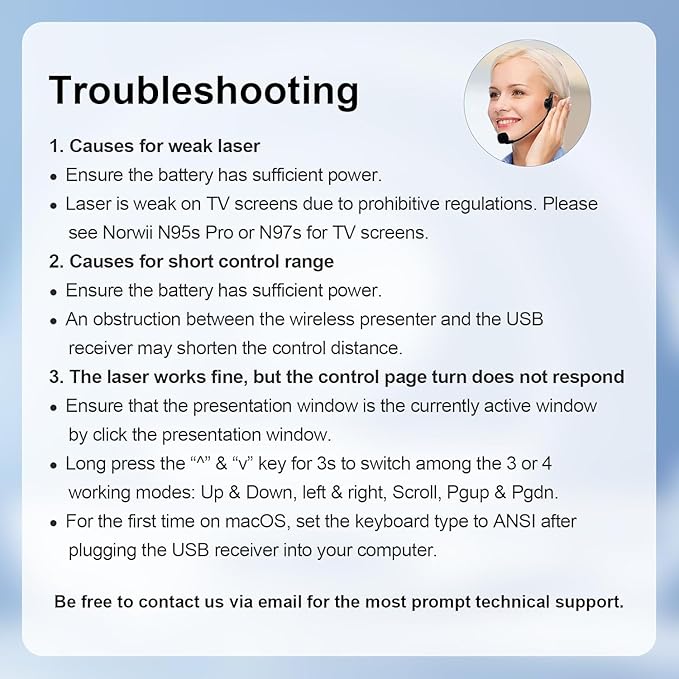 Norwii N26 Wireless Presentation Clicker, Presentation Remote, PowerPoint Clicker with Pointer for PowerPoint Presentations, Power Point Clicker Wireless Presenter Remote - Pink