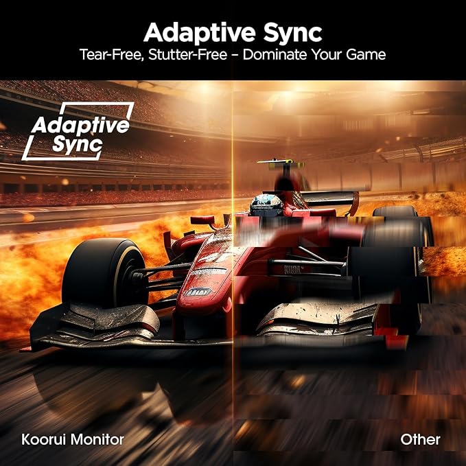 KOORUI 27" 200Hz Gaming Monitor, 1ms Fast IPS Computer Monitor, WQHD (2560 x 1440p) HDR 400 Display, DCI-P3 95% Color Gamut, FreeSync Premium, Adaptive G-Sync, HDMI x 2, DisplayPort, Black