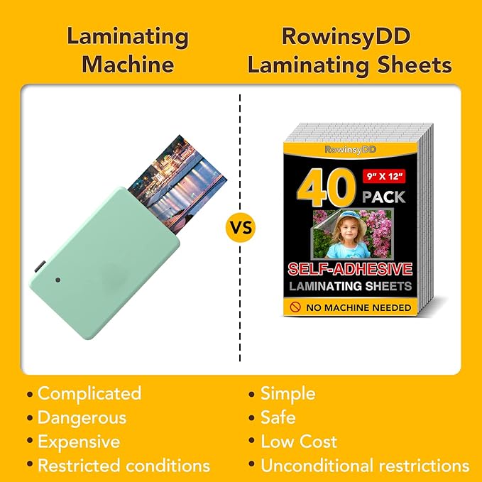 140 PCS Self-Adhesive Laminating Sheets, 9 x 12 Inches Self Adhesive Contact Paper, No Heat No Machine Needed Self Sealing Laminate Sheets