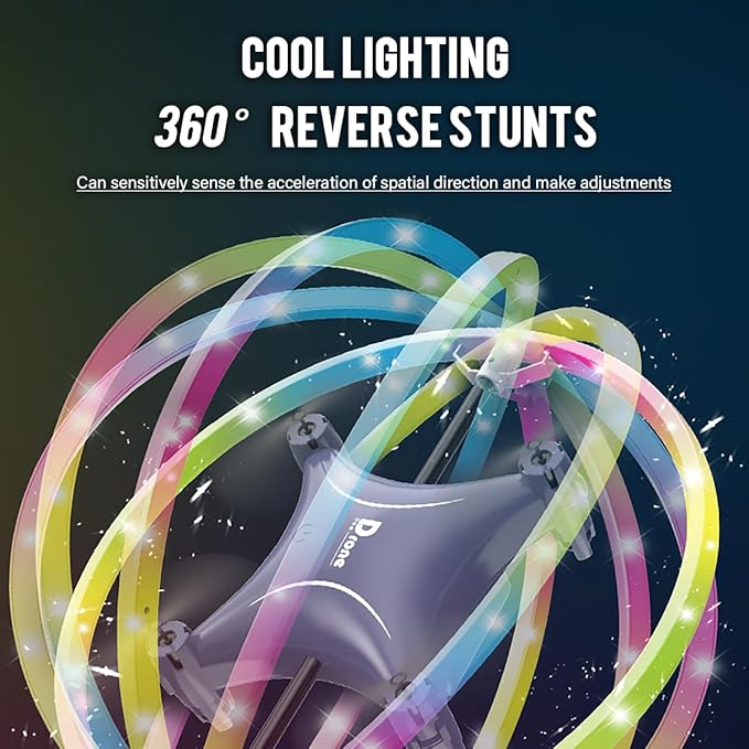 Small Remote Control Drone Quadcopter, 360 Degree Flip LED Light, 90 Degree Circle Flight, 8-12 Years Old Children's toy Mini Drone Christmas Gift