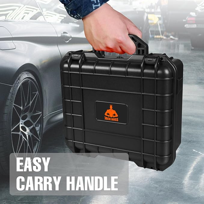 Hard Case, 14x 11.5x 6.5 Inch Portable Weather Waterproof Protective Camera Case with Customizable Foam, Fit Use of Drones, Camera, Equipments，Black