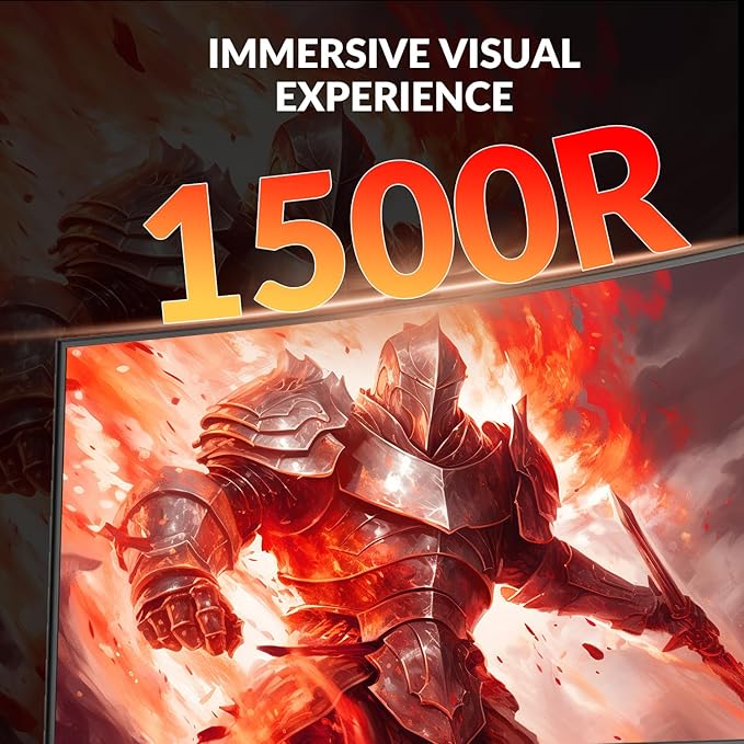 ZZA 49" Curved Gaming Monitor 144/165Hz Ultrawide 32:9 DFHD 3840 x 1080P,Ultrawide Monitor, 1500R, 120% sRGB, HDMI 2.1 & DP 1.4, Height Adjustable