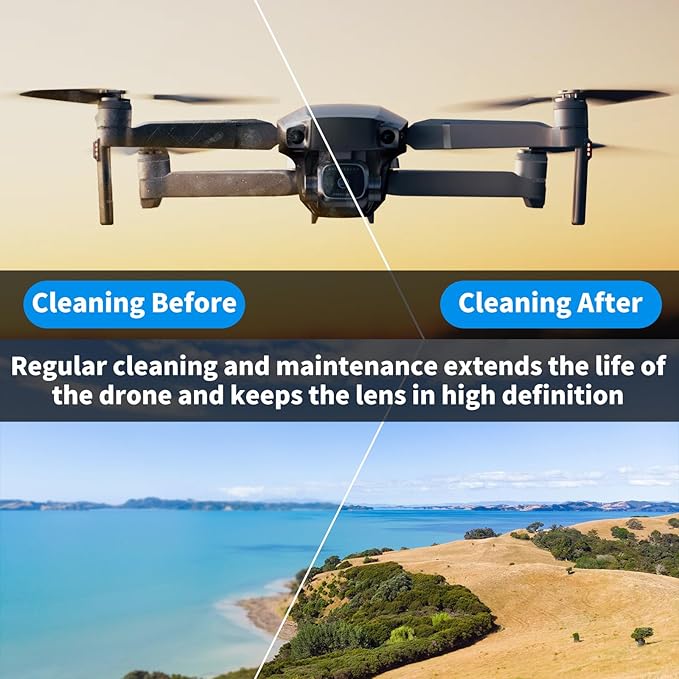 Drone Cleaning Kit for DJI, Holy Stone, Scoot, FPV Drone, Hobby RC Quadcopters & Multirotors - Ultimate Solution for Drone Maintenance - Safe for All Drone Surfaces - Enhance Performance and Clarity