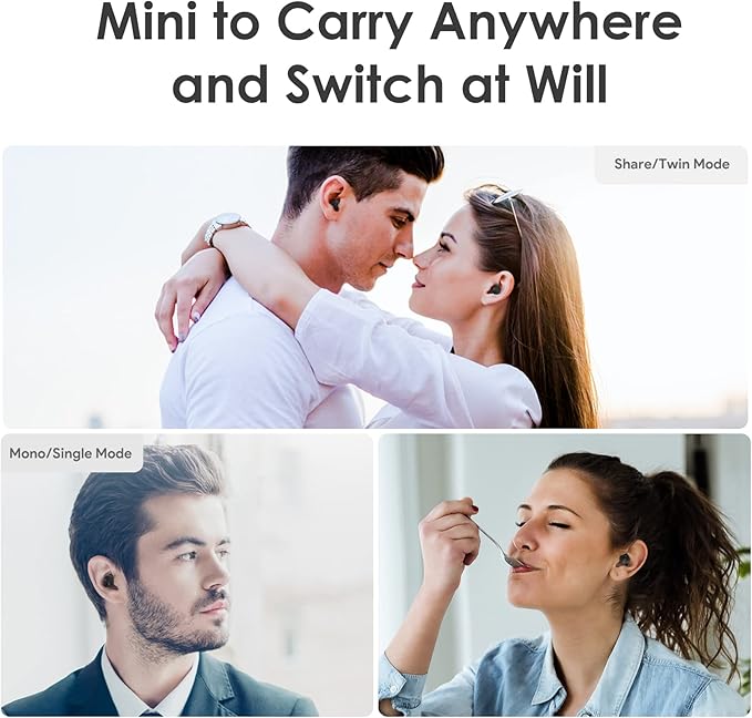 PALOVUE Wireless Earbuds, in-Ear Earphones with Bluetooth 5.3, Built-in Mic Headphones, Deep Bass Stereo, with Lightweight Compact Charging Case for Sport/Work Compatible for iPhone and Android