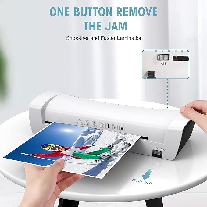 9 Inch Laminator Machine with Never Jam Technology, 40 Laminating Sheets, 4-in-1 A4 Thermal Laminator with Trimmer and Corner Rounder for Office, School, Business and Home Use