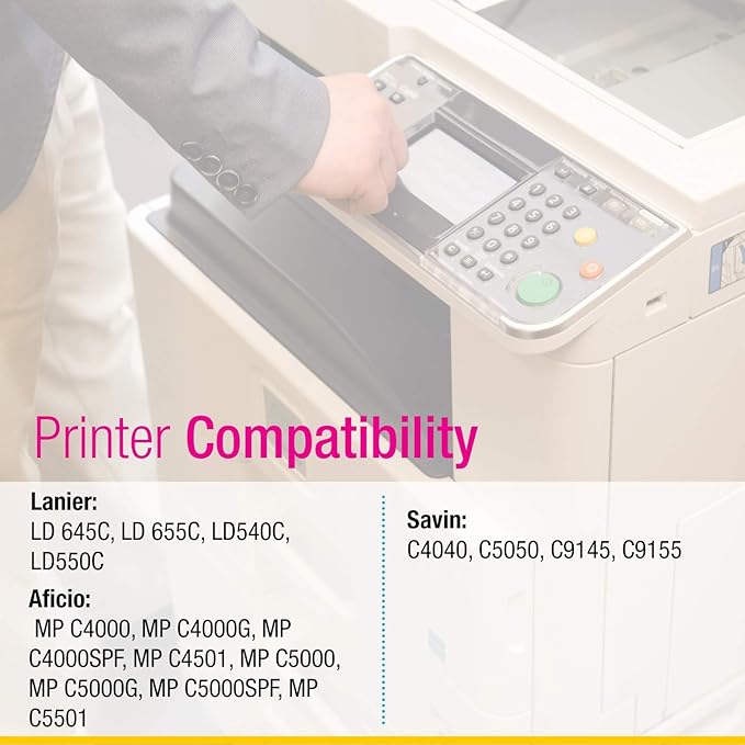 CS Replacement Toner Cartridge Compatible with Ricoh MP C4501 841454 Magenta LD 645C LD 655C LD540C LD550C C4040 C5050 C9145 C9155 Toner Cartridge Magenta