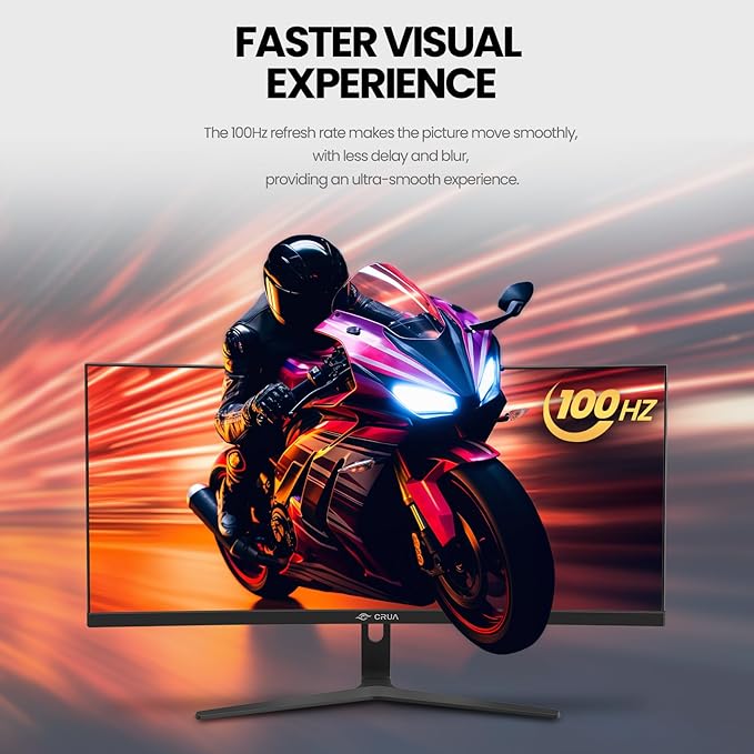 CRUA 30Inch Ultrawide Curved Monitor, 21:9 WFHD(2560x1080P) VA Computer Monitor, 120% sRGB 100HZ 1500R PC Monitors Support FreeSync, Wall-Mounted, with HDMI/DP Display Port-Black