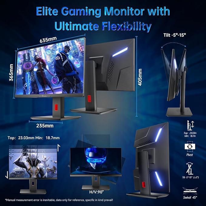 28 Inch 4K UHD 3840x2160 144Hz Gaming Computer Monitor,1ms IPS PC Screen,AMD FreeSync Premium,125% sRGB,95% DCI-P3,Monitor with Speaker,HDMI2.1,DP1.4,Height Adjustable