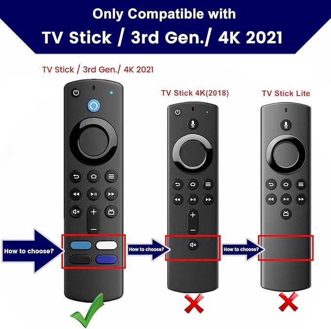 2 Pcs Glowing Remote Cover Compatible with Amazon Fire TV Stick, HD, 3rd Gen., 4K Remote Controller, Silicone Protective Case with Lanyard, Glowing Green + Red