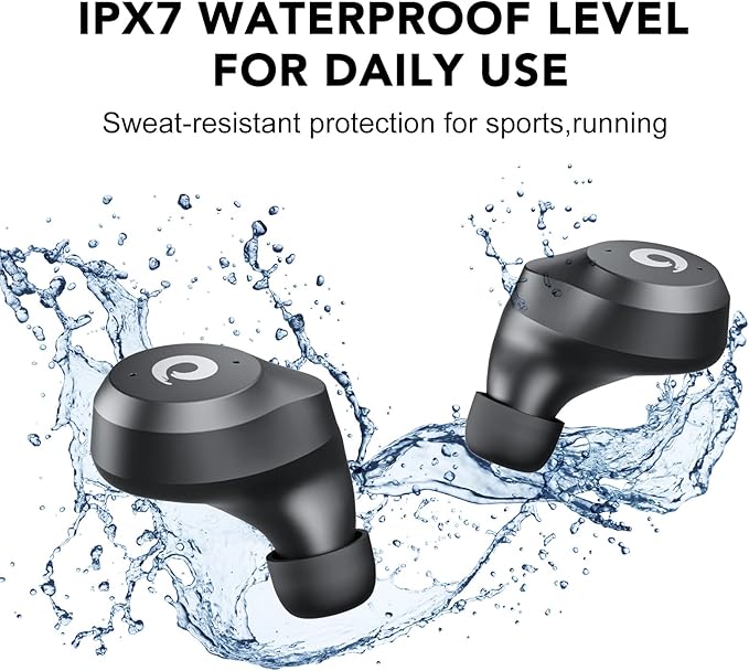 X9 Wireless Earbuds Bluetooth 5.3 Headphones Waterproof Stereo Earphones in Ear Touch Control with Microphone Headset with Deep Bass for Sport, Gaming and Running (Green-Gray)