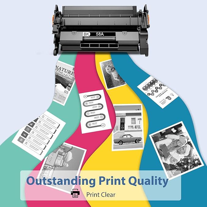 58A CF258A Toner Cartridges 2 Black Packs Compatible for HP-58A CF258A 58X CF258X for Laser Jet Pro M404n M404dn M404dw M304 Pro MFP M428dw M428fdn M428fdw M406 Enter Prise M406dn MFP M430f Printers