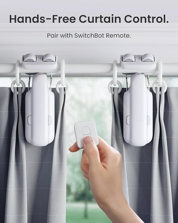 2025 Automatic Curtain Opener 3 Rod, Bluetooth Remote Control Smart Curtain, WiFi & App Control, Add Hub to Compatible with Alexa, Google Home, HomeKit (2025 Curtain Opener*2)