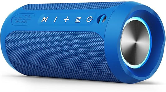 EDUPLINK Bluetooth Speaker IPX7 Waterproof Wireless Speaker with Bass 20H Playtime TWS Stereo Pairing Portable Outdoor Speakers for Beach Camping Travel Gifts for Men Women Girls Boys Teens Blue