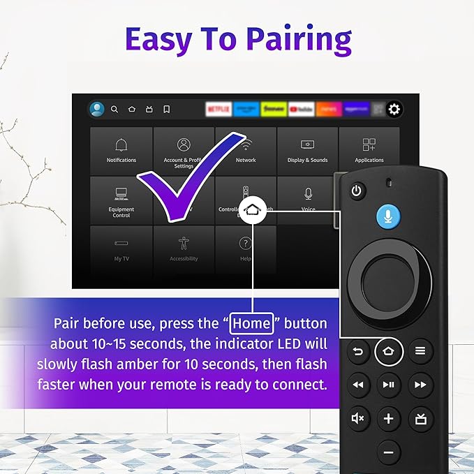 yalanle Replacement Voice Remote Control Fit for AMZ Smart TVs Stick/TV Cube，Stick 4K/4K Max(1st / 2nd Gen), Stick HD/Lite, Smart TV 3rd Gen,and for Insignia-Toshiba-Pioneer-Smart TV