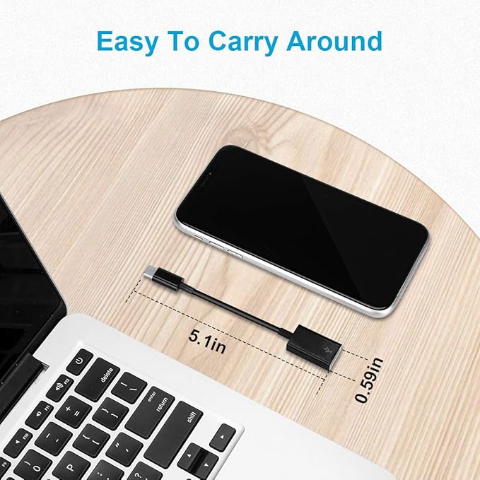 USB C to USB Adapter [2 Pack],Type-C OTG Cable Type C Male to USB A Female Usb to Usbc-c Adapter Compatible with Macbook Pro/Air iPad Pro 2022 2021 2020, Galaxy S23 S22 Ultra Note 10 S9 S8 (Black)