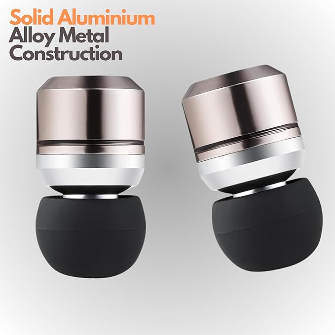 Sephia SP3060VC Wired Earbuds with Microphone, Deep Bass in-Ear Headphones with Noise Isolation, 10mm Drivers, Tangle-Free Cable, 3.5mm Jack