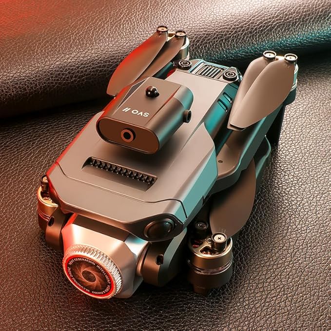 RC Drone with Built-In Screen Remote, Dual Camera for Adults 4K ,𝐁𝐫𝐮𝐬𝐡𝐥𝐞𝐬𝐬 𝐌𝐨𝐭𝐨𝐫𝐬 𝐟𝐨𝐫 𝐒𝐦𝐨𝐨𝐭𝐡 & 𝐒𝐭𝐚𝐛𝐥𝐞 Optical-Flow Hover, Four-Way Obstacle Avoidance, Two Batteries, LED Lights, Impact-Resistant Shell Memory Card, Card Reader, Handbag